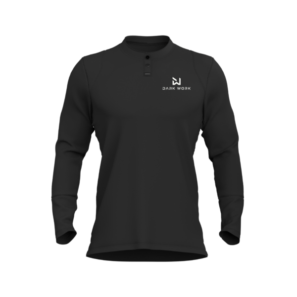 Long Sleeve No-Collar Polo